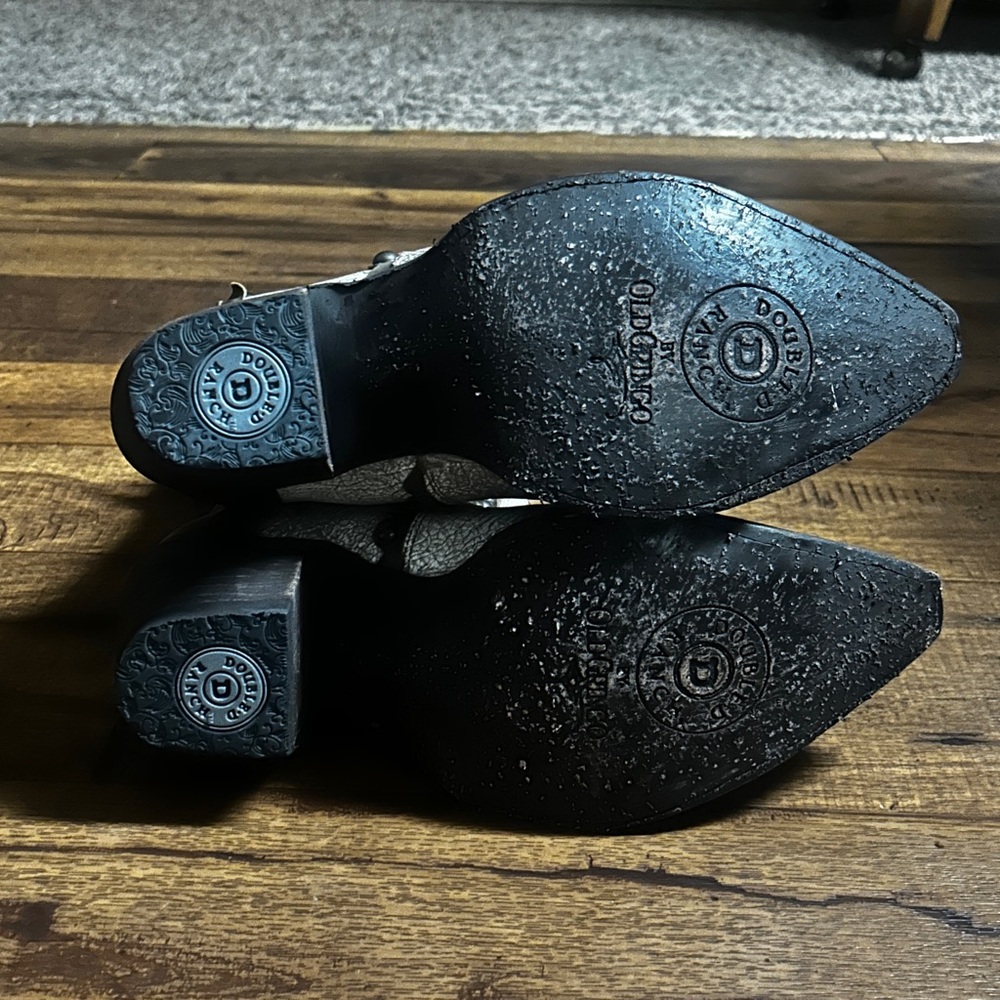 Double D Ranch Old Gringo ~ Size 10 ~ White & Brown Studded Ankle Boots ~ New - Picture 14 of 16